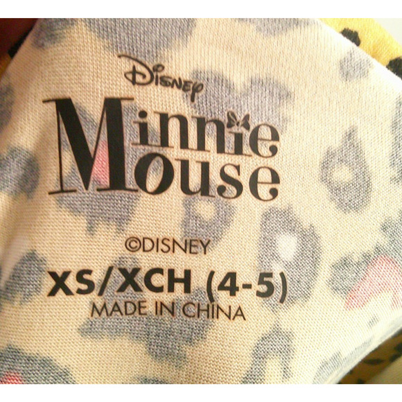 Disney Minne Mouse Girls XS 4-5 Leopard Short Sleeve Dress - Picture 4 of 6